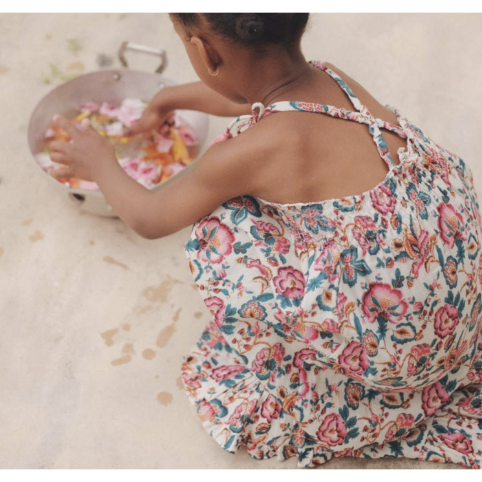 Louise Misha DRESS MARCELINE-CREAM INDIAN FLOWERS