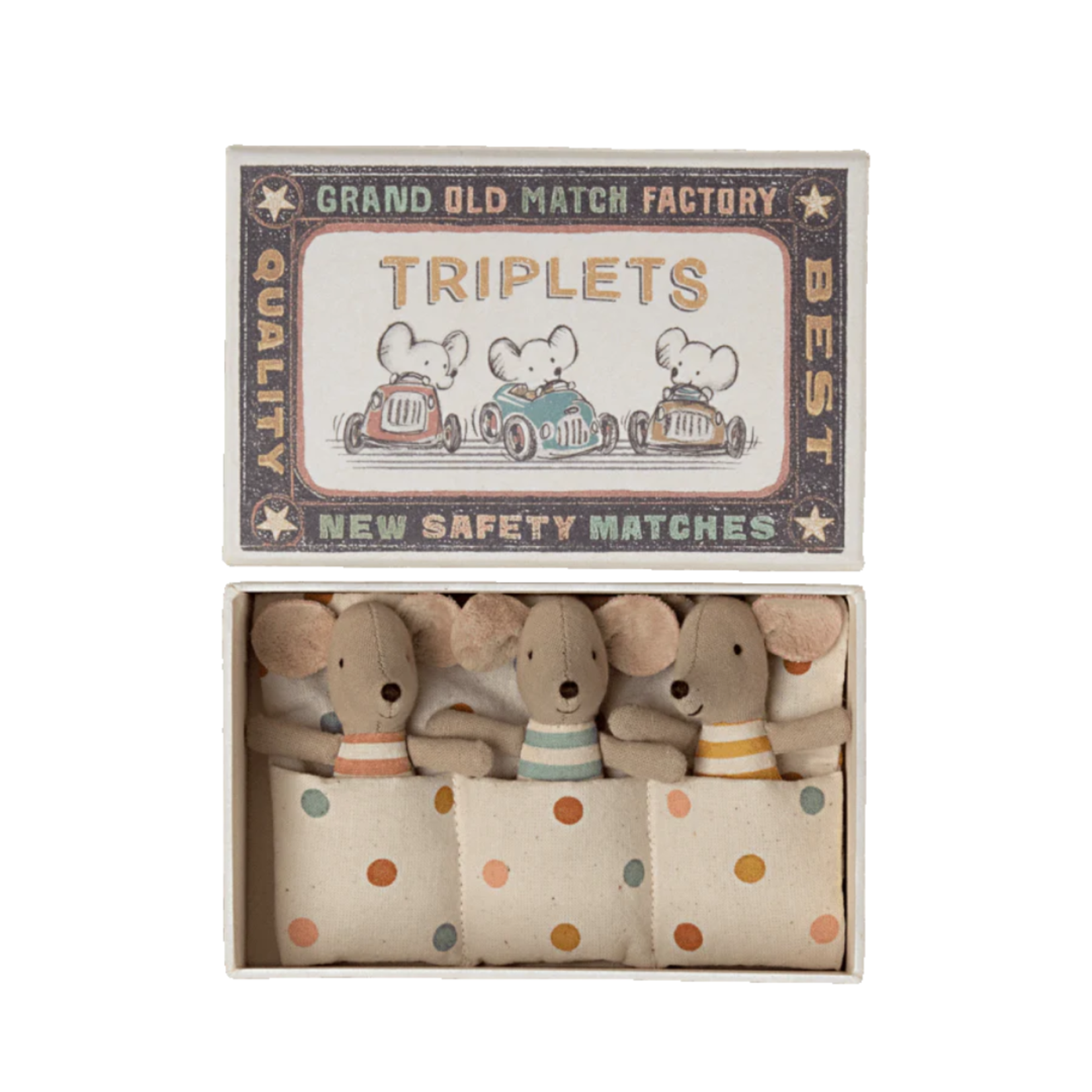 Maileg USA Triplets, Baby Mice in Matchbox '23