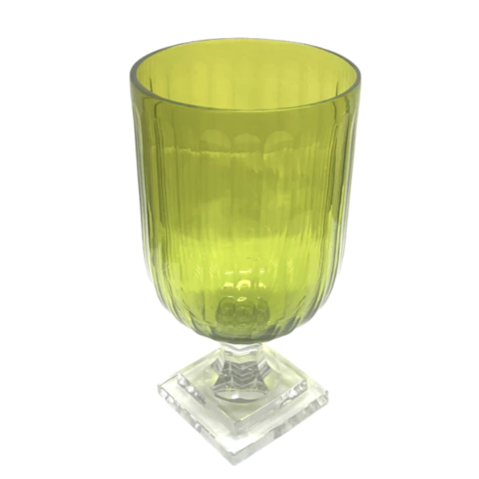 A. Sanoma Inc. Green Fluted Hurricanes_Set of 2