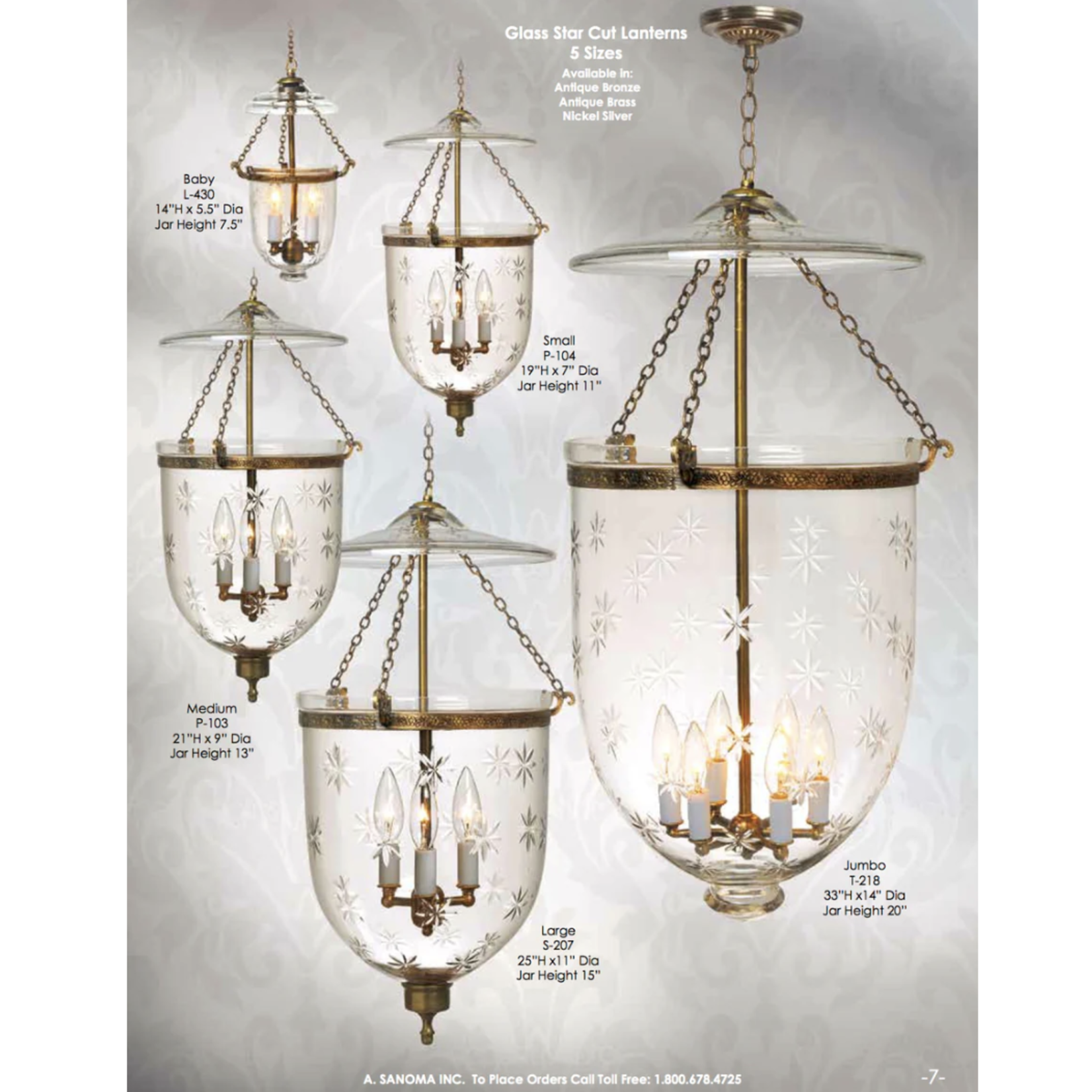 A. Sanoma Inc. 9" MEDIUM STARCUT LANTERN