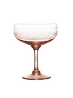 The Vintage List Set of Four Rose Cocktail Glasses with Ovals Design