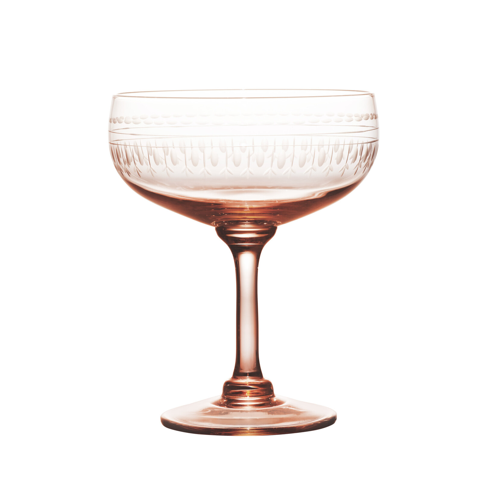 The Vintage List Four Rose Cocktail Glasses with Ovals Design