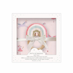 Mon Ami Chateau Magique Swaddle and Rainbow Rattle Gift Set