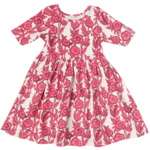 Pink Chicken Girls Organic Steph Dress - Pink Stem Floral