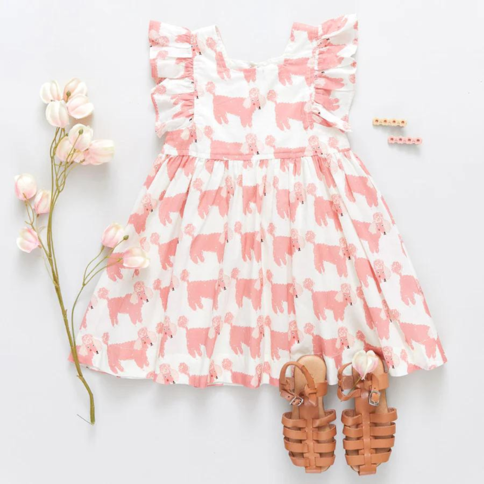 Pink Chicken Poodle Party Elsie Dress