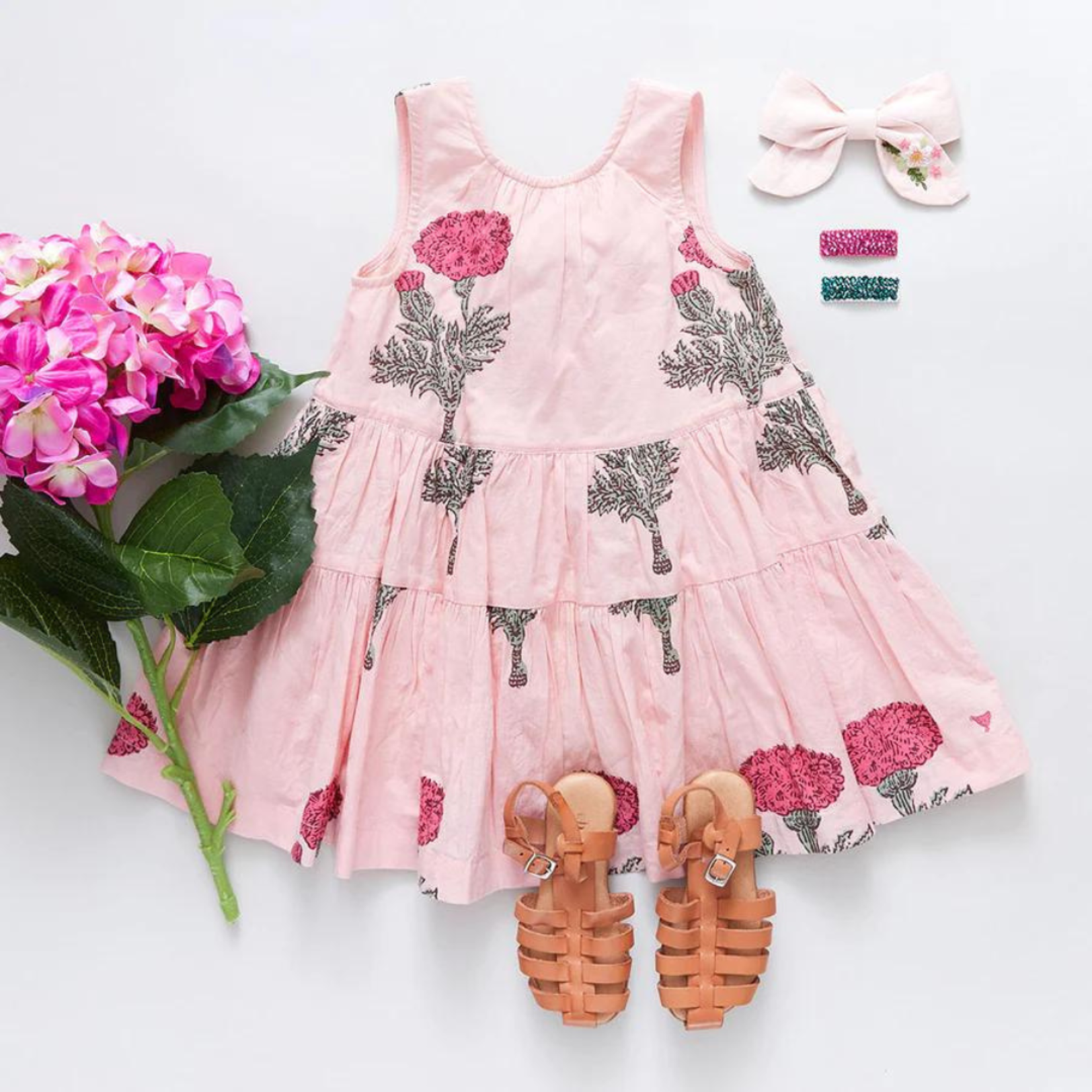Pink Chicken girls eloise dress - blush marigold