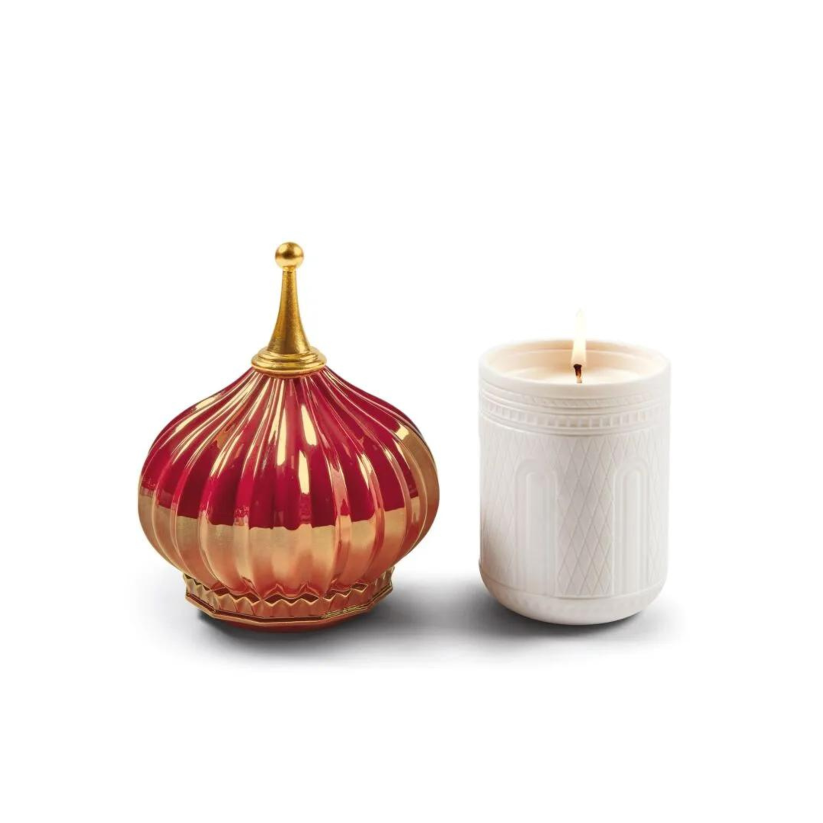 Lladro North Tower Candle 1001 Lights (Ruby). Night Approaches Scent