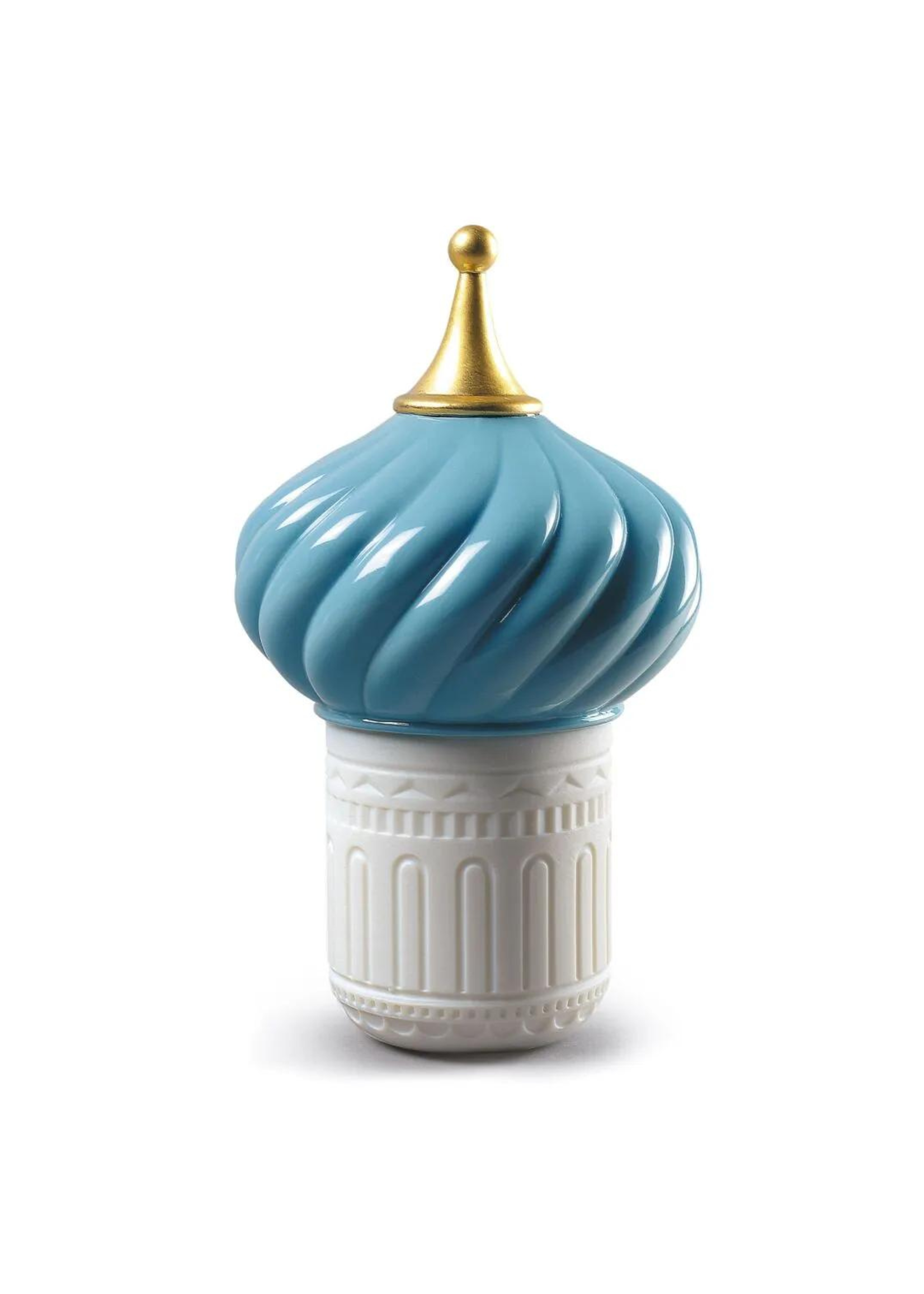 Lladro Turquoise Spire Candle 1001 Lights -Unbreakable Spirit Scent