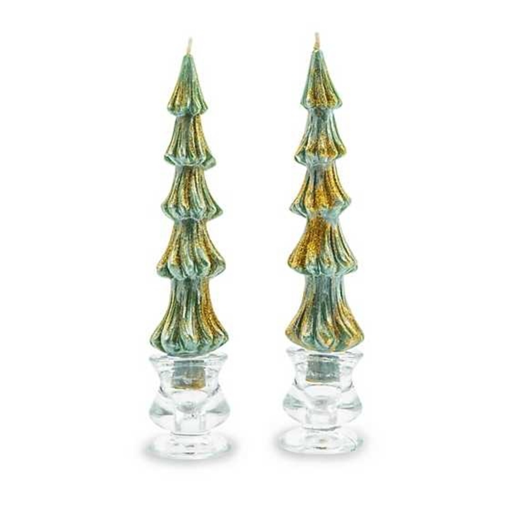 MacKenzie-Childs Tree Dinner Candles - 8" - Green - Set of 2