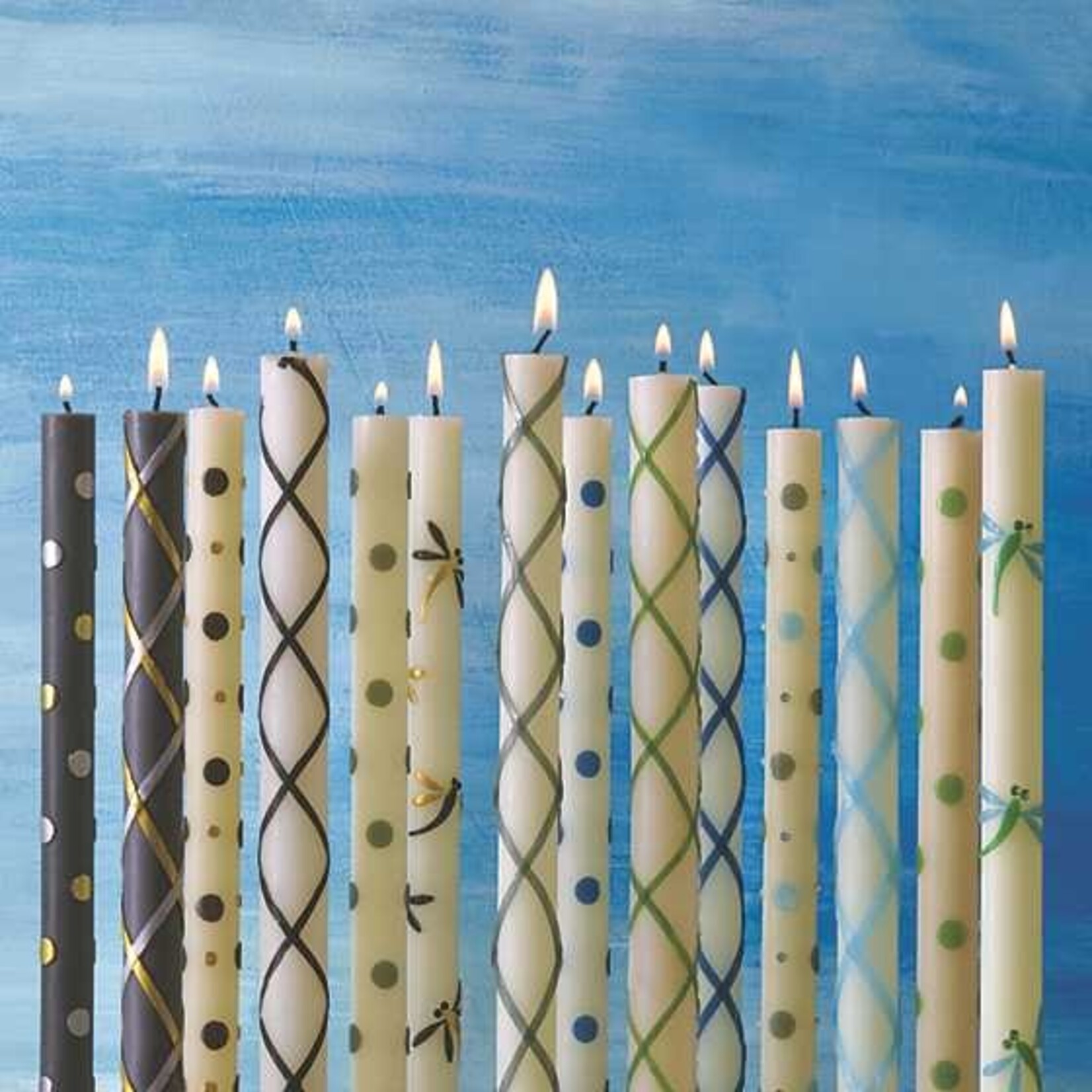 MacKenzie-Childs Dragonfly Dinner Candles - Black & Gold - Set of 2