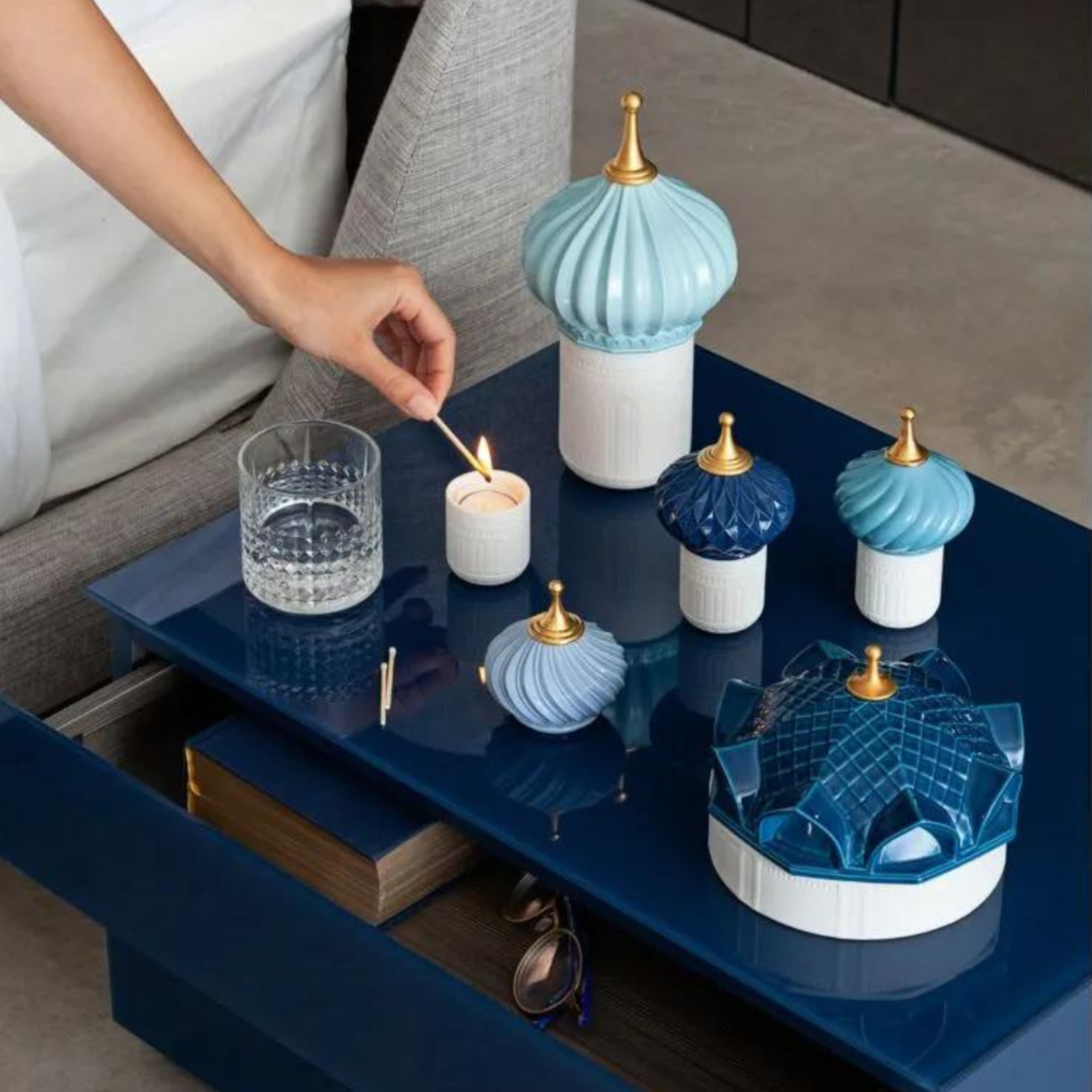 Lladro Mauve Spire Candle 1001 Lights- Unbreakable Spirit Scent