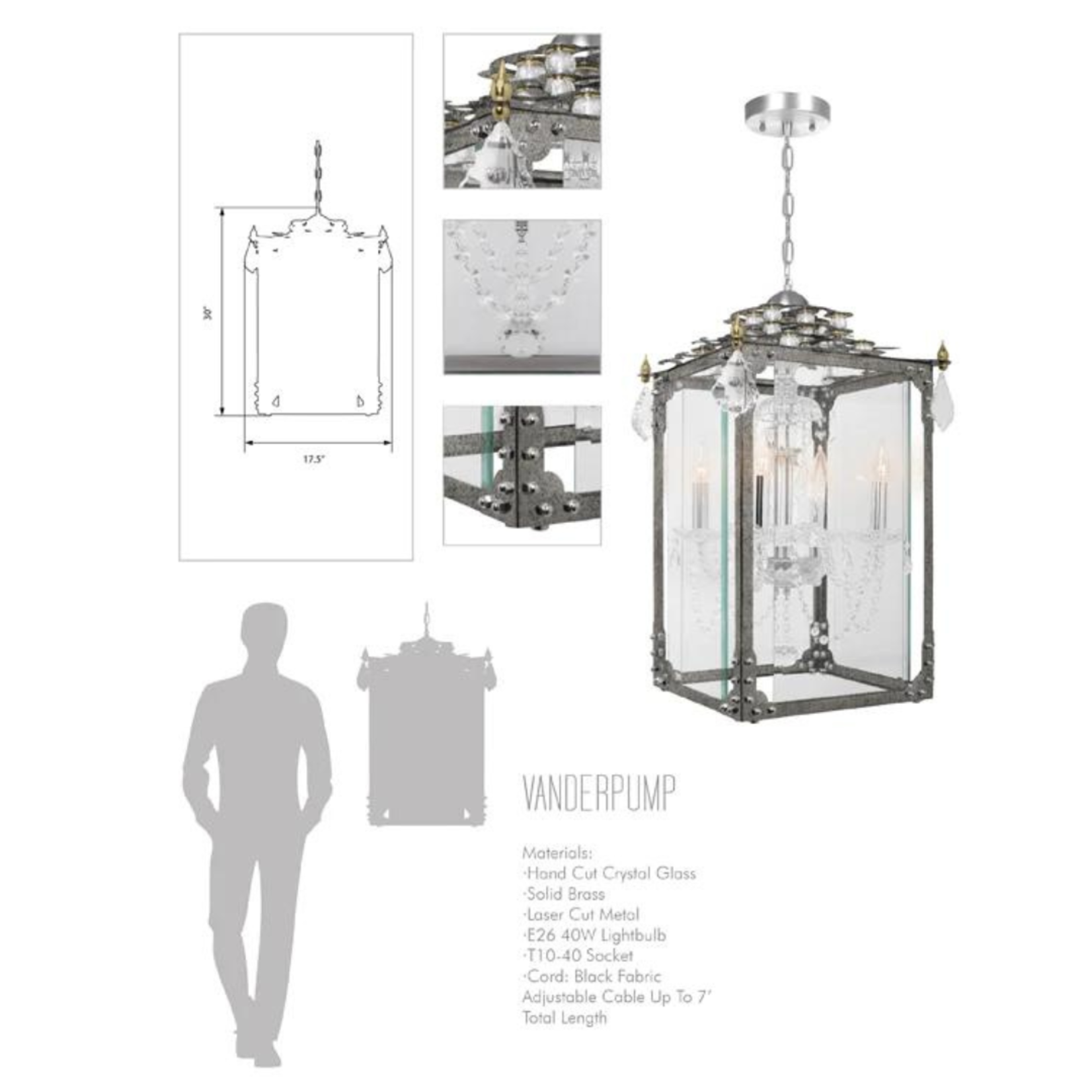 Nick Alain/Vanderpump Alain Vanderpump Chandelier Black