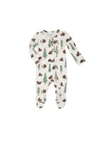 Angel Dear Brown Bears Waffle 2 Way Zipper Footie