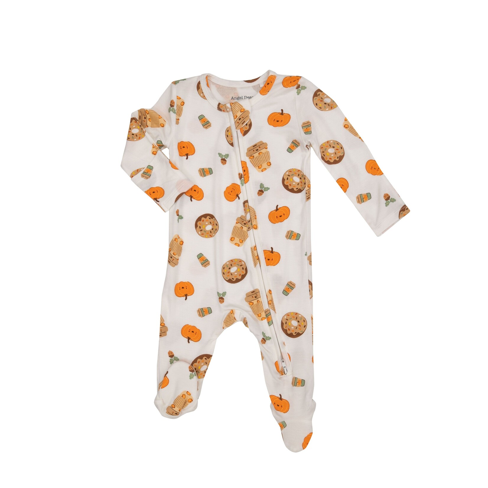 Angel Dear Pumpkin Spice Latte 2 Way Zipper Footie