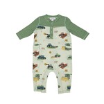 Angel Dear Farm Machines Romper w/ Contrast Sleeve