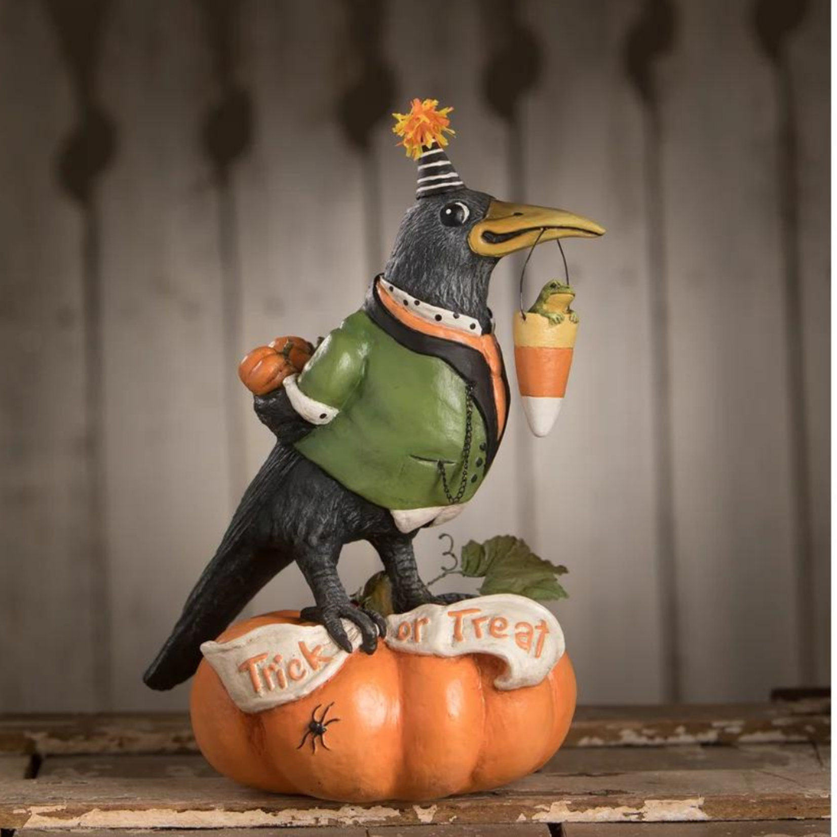 Bethany Lowe Designs, Inc. Tricky Crow on Pumpkin