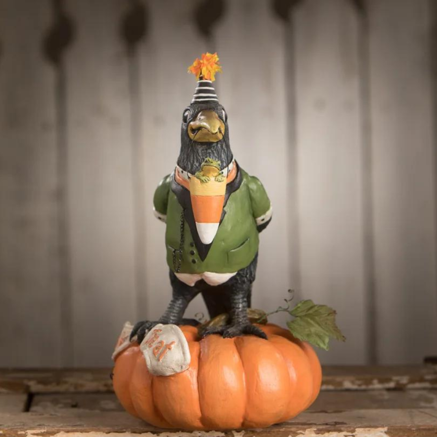 Bethany Lowe Designs, Inc. Tricky Crow on Pumpkin