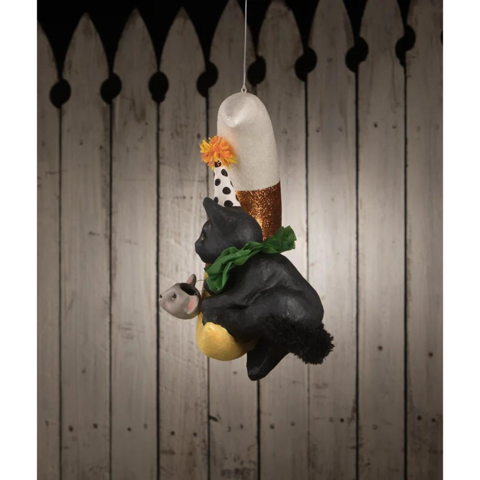 Bethany Lowe Designs, Inc. Party Kitty on Candy Corn Moon