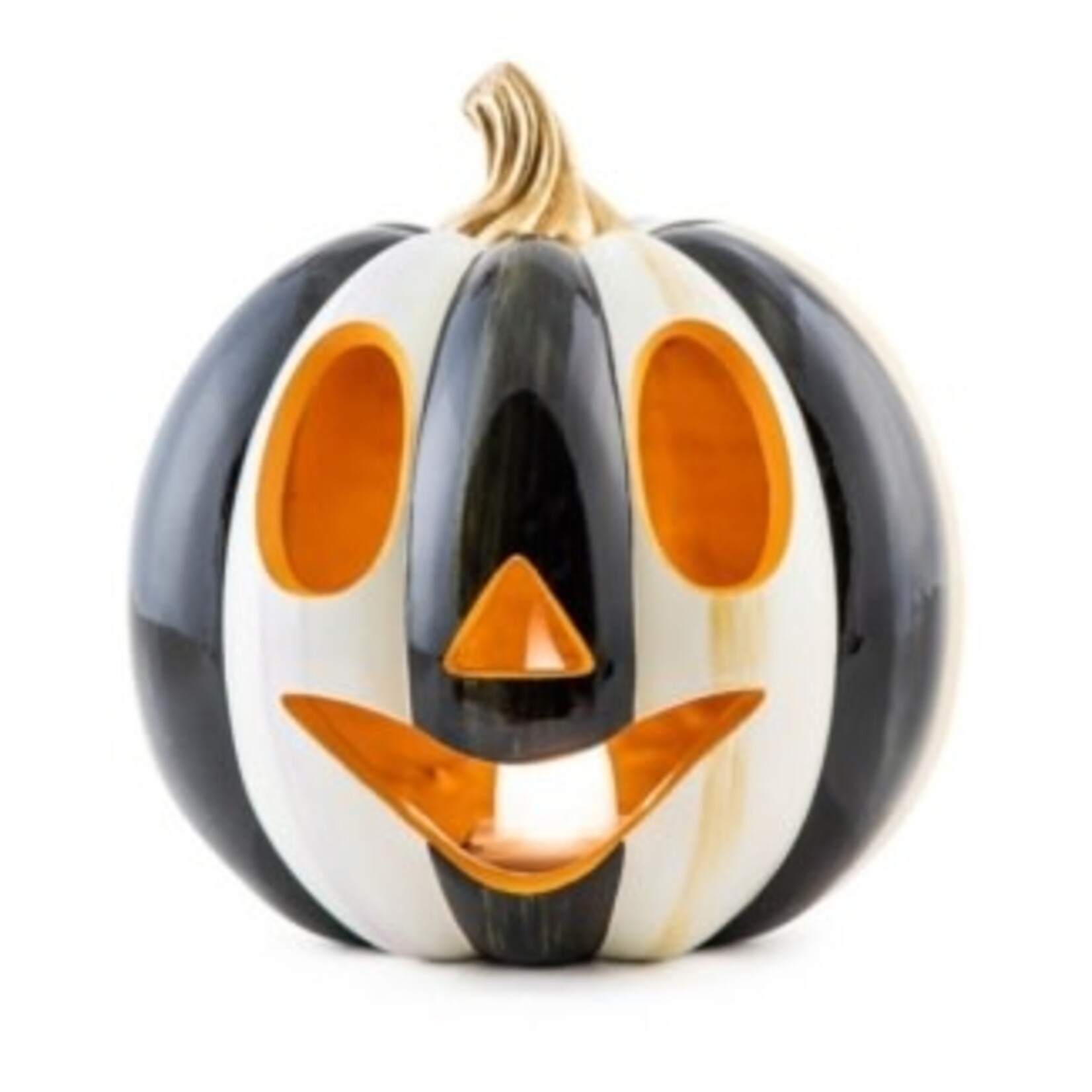 MacKenzie-Childs Courtly Stripe Illuminated Jack O' Lantern