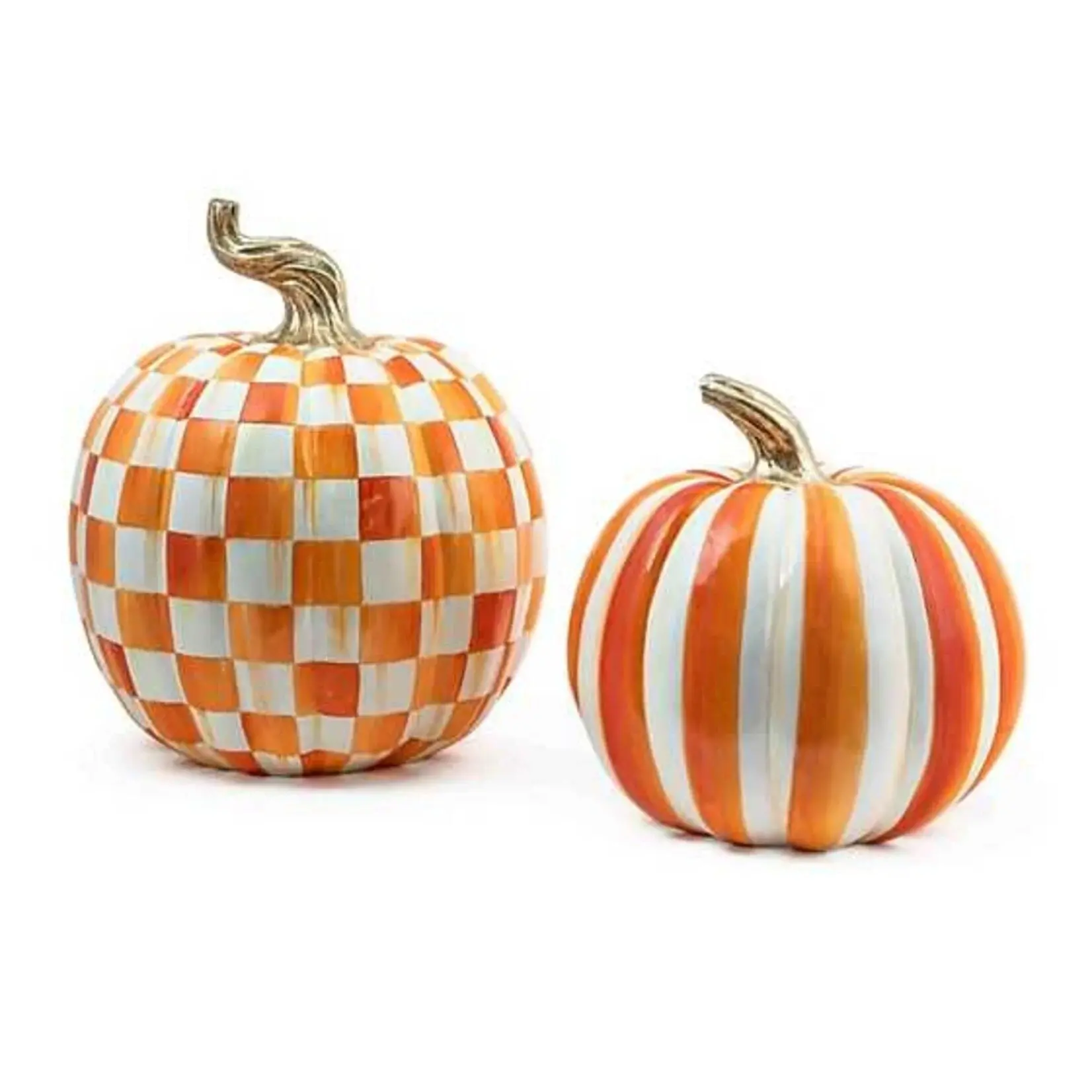 MacKenzie-Childs Orange Stripe Pumpkin - Medium
