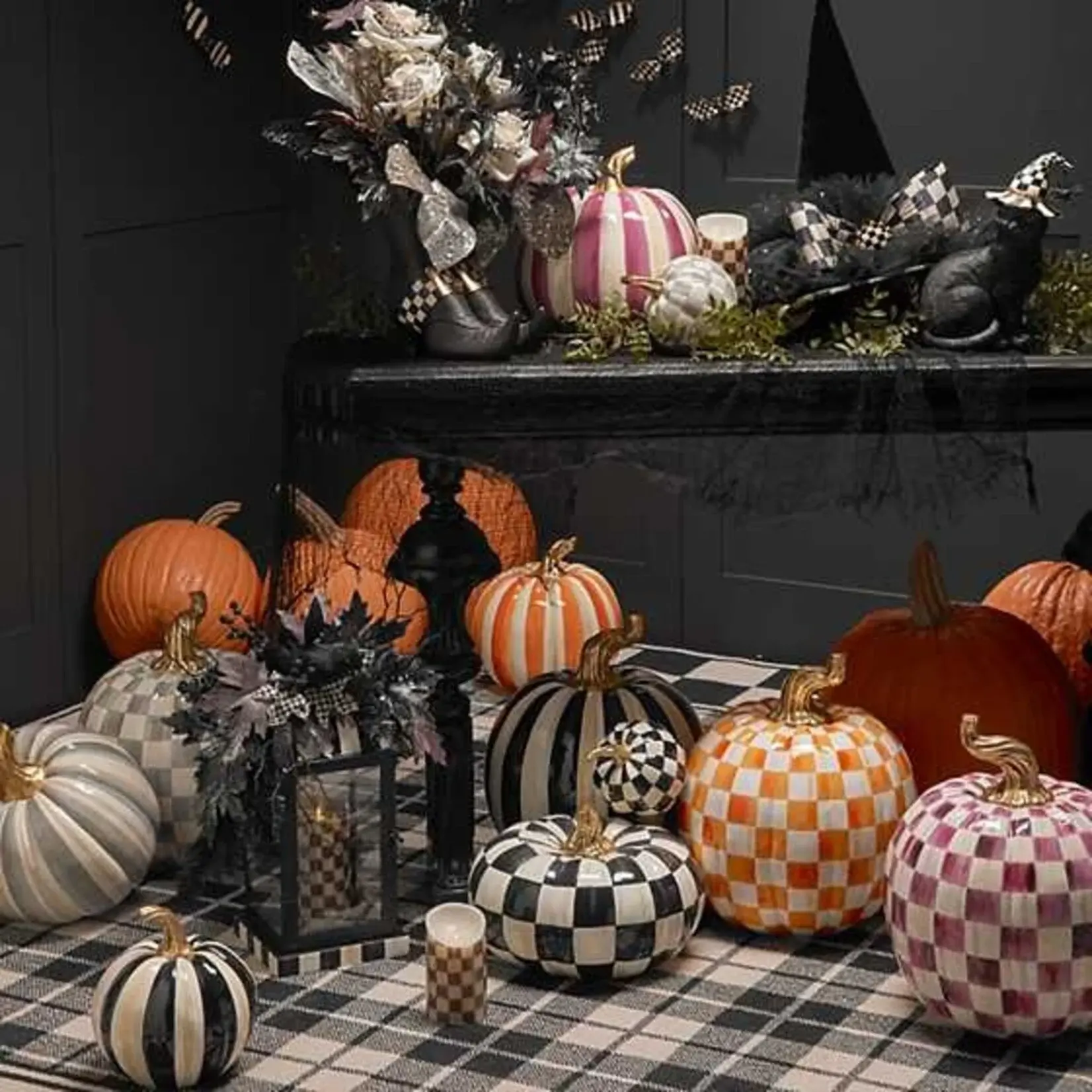 MacKenzie-Childs Orange Stripe Pumpkin - Medium