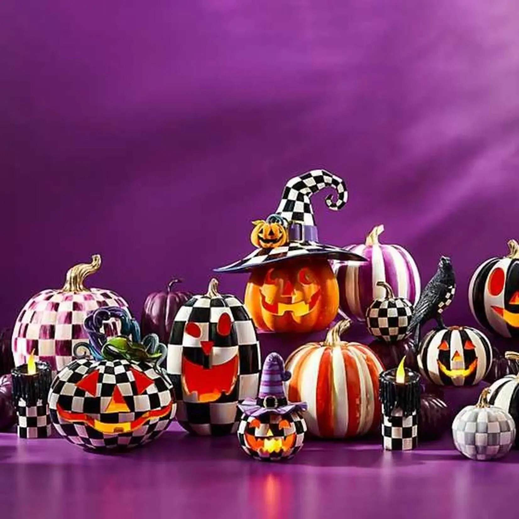 MacKenzie-Childs Orange Stripe Pumpkin - Medium