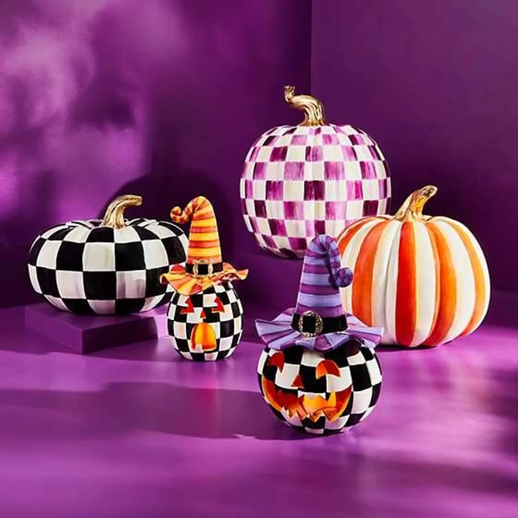 MacKenzie-Childs Orange Stripe Pumpkin - Medium