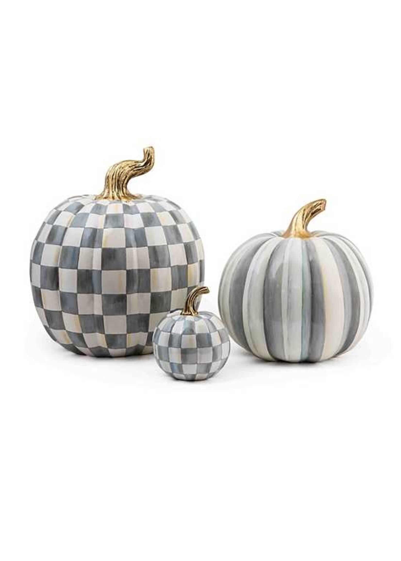 MacKenzie-Childs Sterling Stripe Pumpkin - Medium