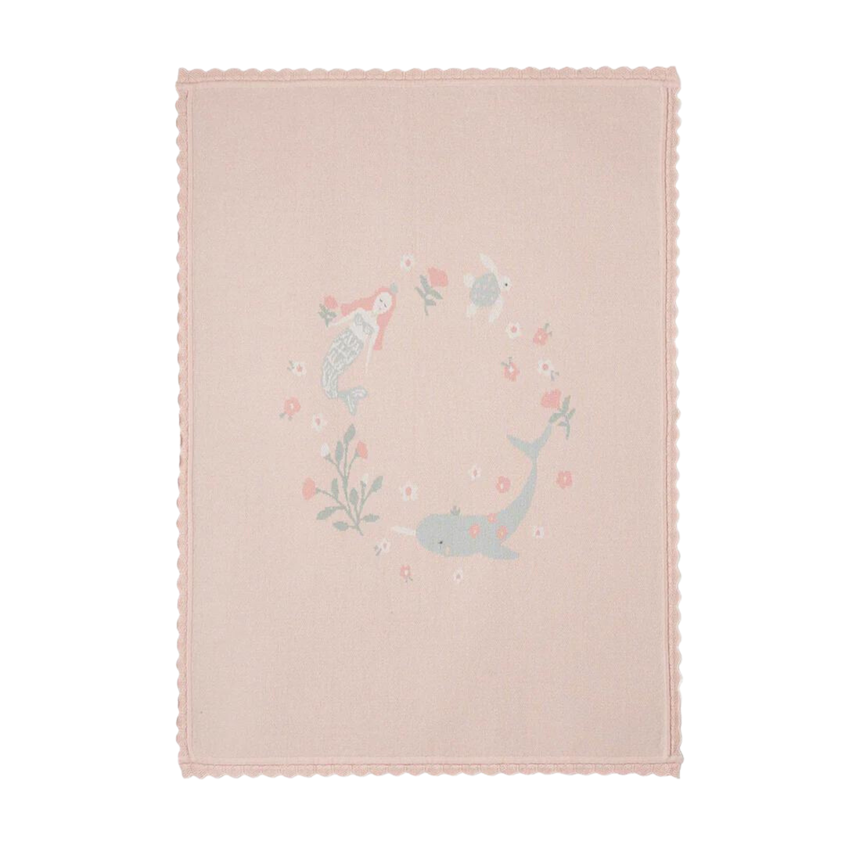 Elegant Baby Mermaid Sea Magic Cotton Knit Baby Blanket