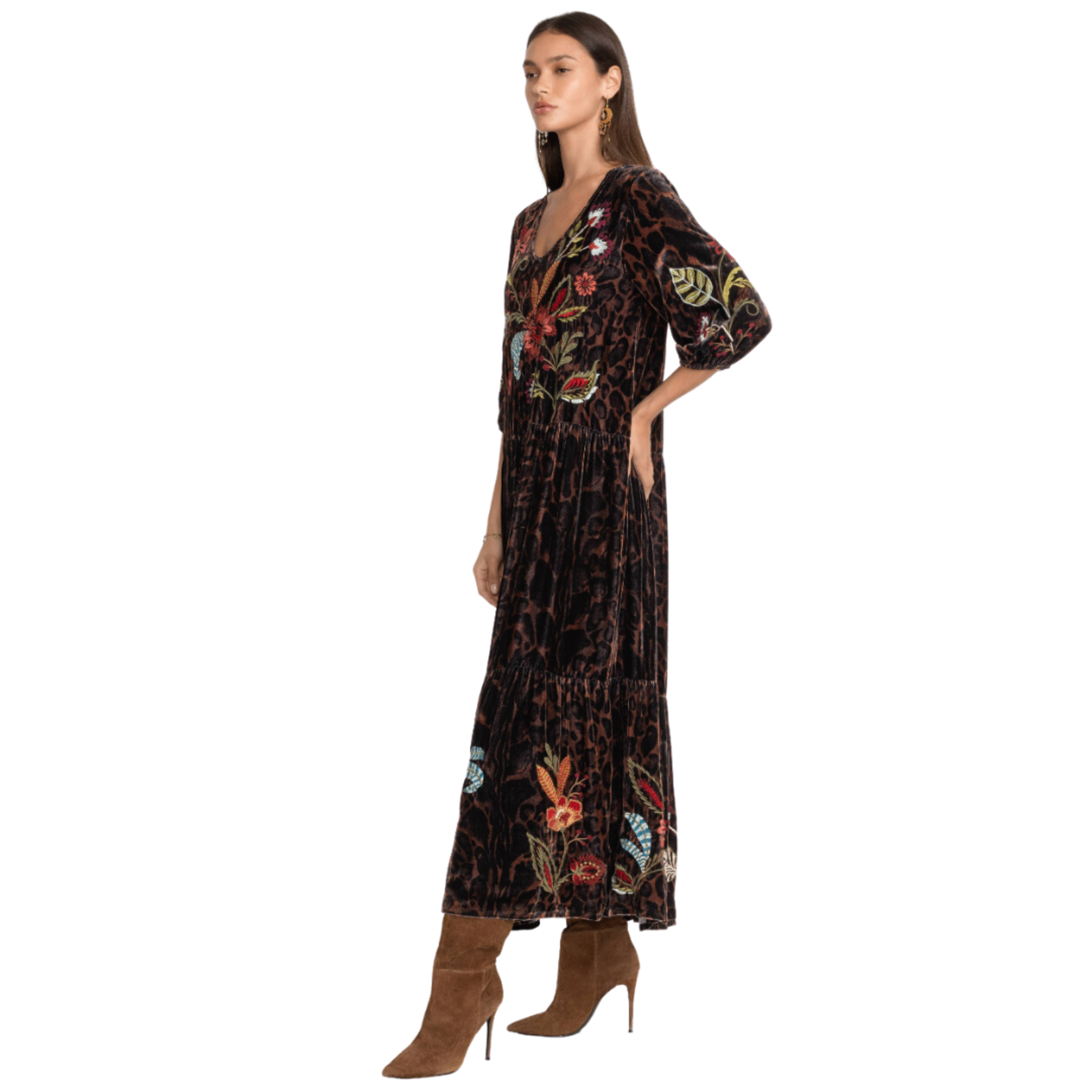 Johnny Was ISABELLA VELVET TIERED DRESS