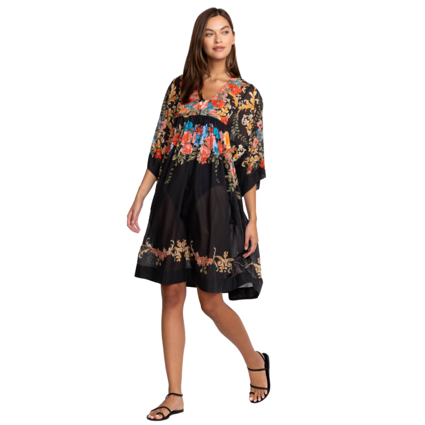 Johnny Was BLACK ROYAL EASY COVERUP DRESS