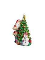 MacKenzie-Childs Glass Ornament - Treeside Santa