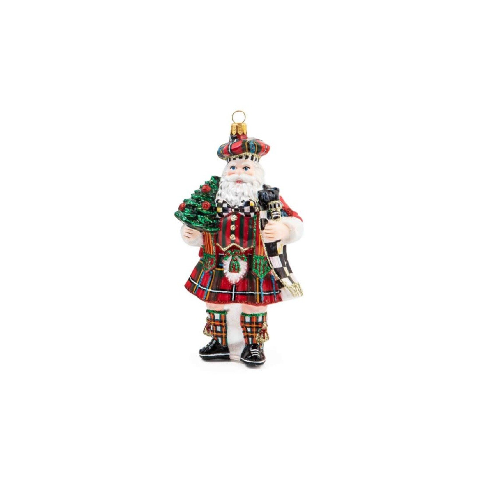 MacKenzie-Childs Glass Ornament - Scottish Santa