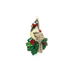 MacKenzie-Childs Glass Ornament - Snow Cardinal