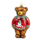 MacKenzie-Childs Glass Ornament - Ugly Sweater Bear