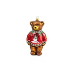 MacKenzie-Childs Glass Ornament - Ugly Sweater Bear