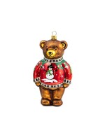 MacKenzie-Childs Glass Ornament - Ugly Sweater Bear