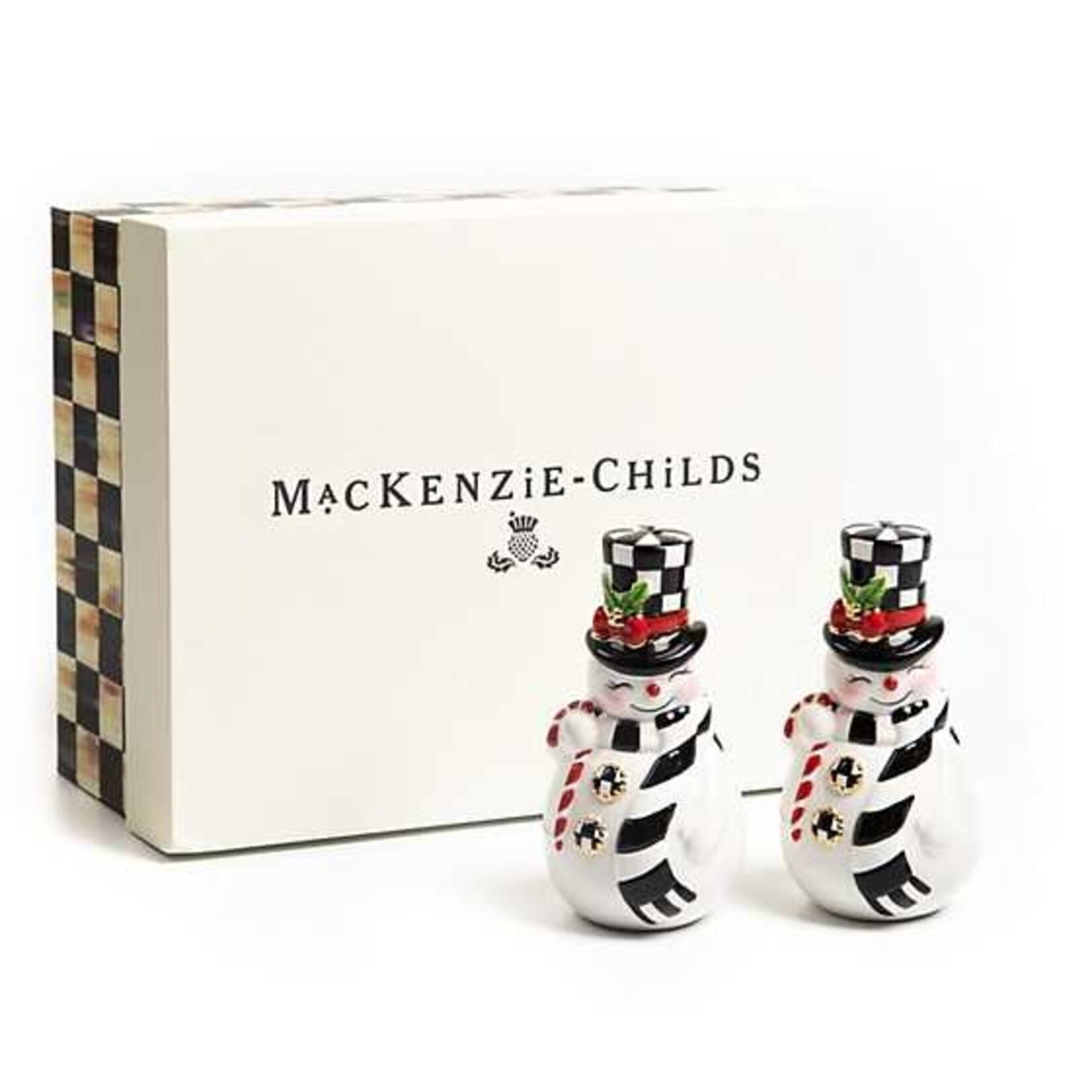 MacKenzie-Childs Nostalgia Snowman Salt & Pepper Set