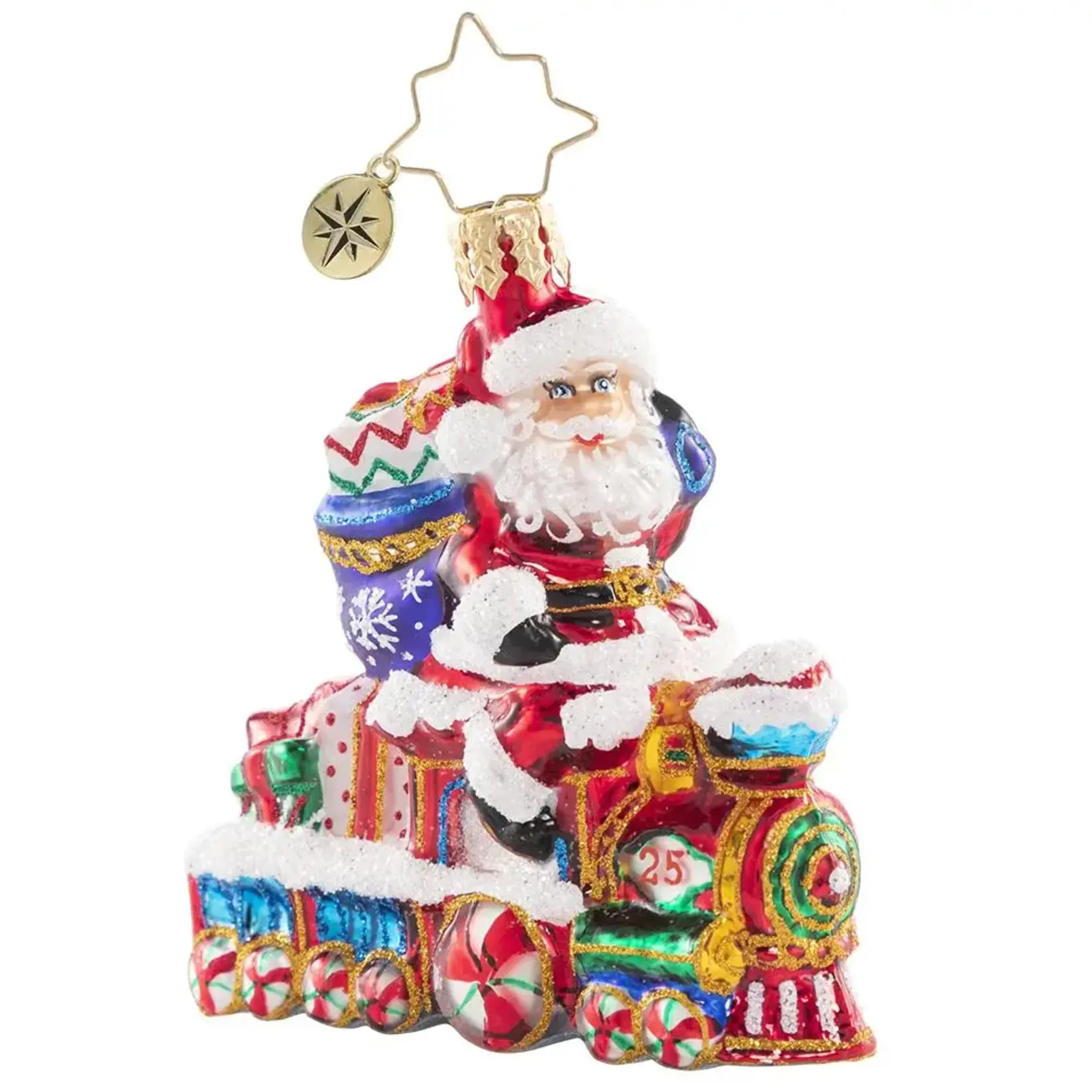 Christopher Radko On The Tracks Santa Ornament