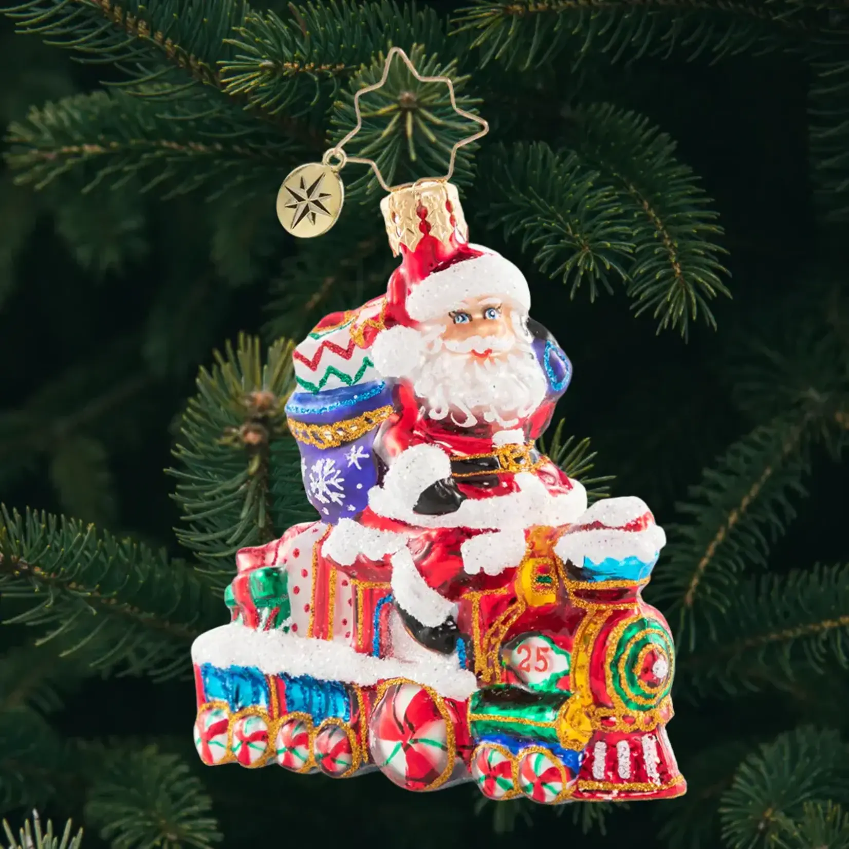 Christopher Radko On The Tracks Santa Ornament