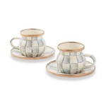 MacKenzie-Childs Sterling Check Enamel Espresso Cup & Saucer Set