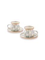 MacKenzie-Childs Sterling Check Enamel Espresso Cup & Saucer Set