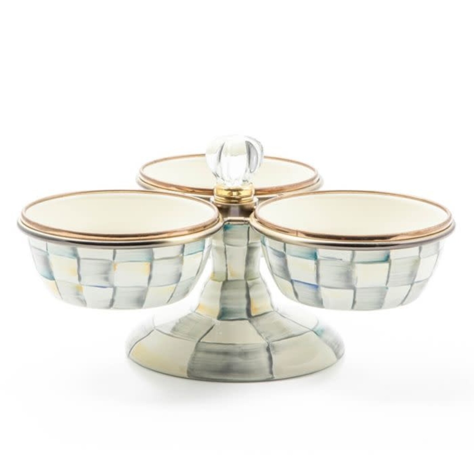MacKenzie-Childs Sterling Check Enamel Triplicity