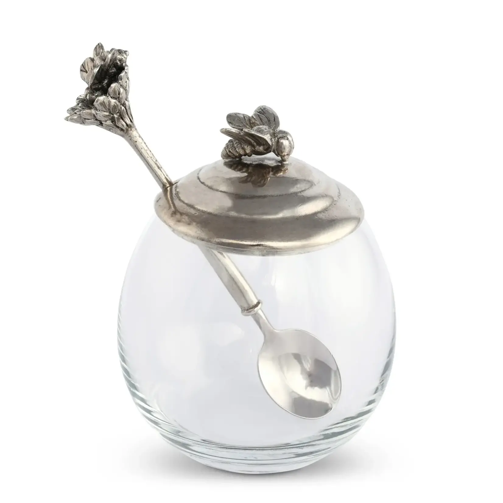 Vagabond House Bee Glass Honey Pot with Spoon