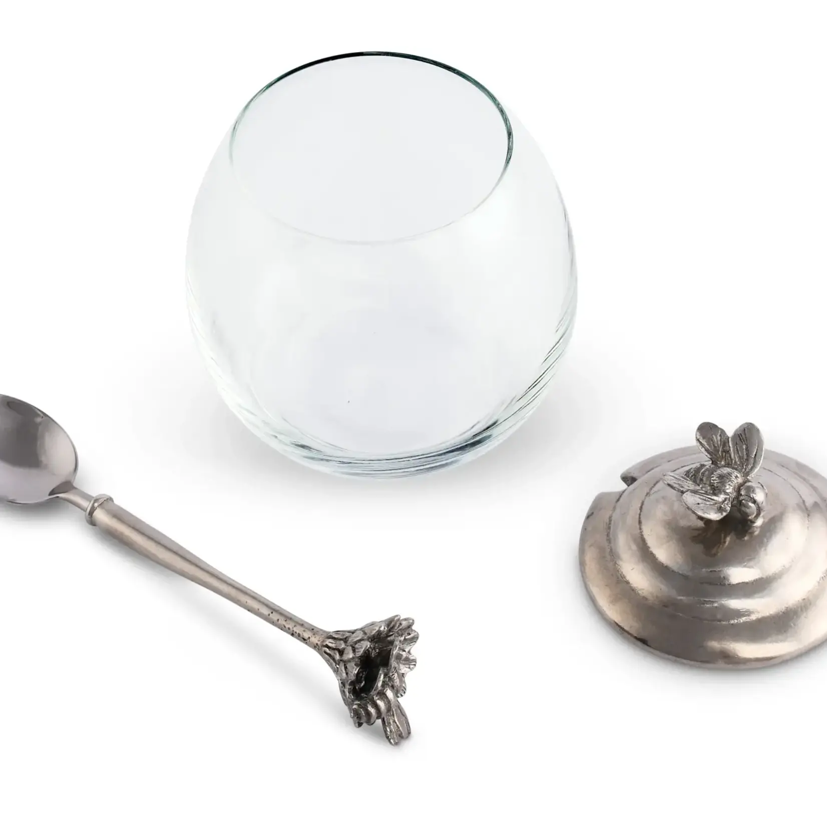 Vagabond House Bee Glass Honey Pot with Spoon