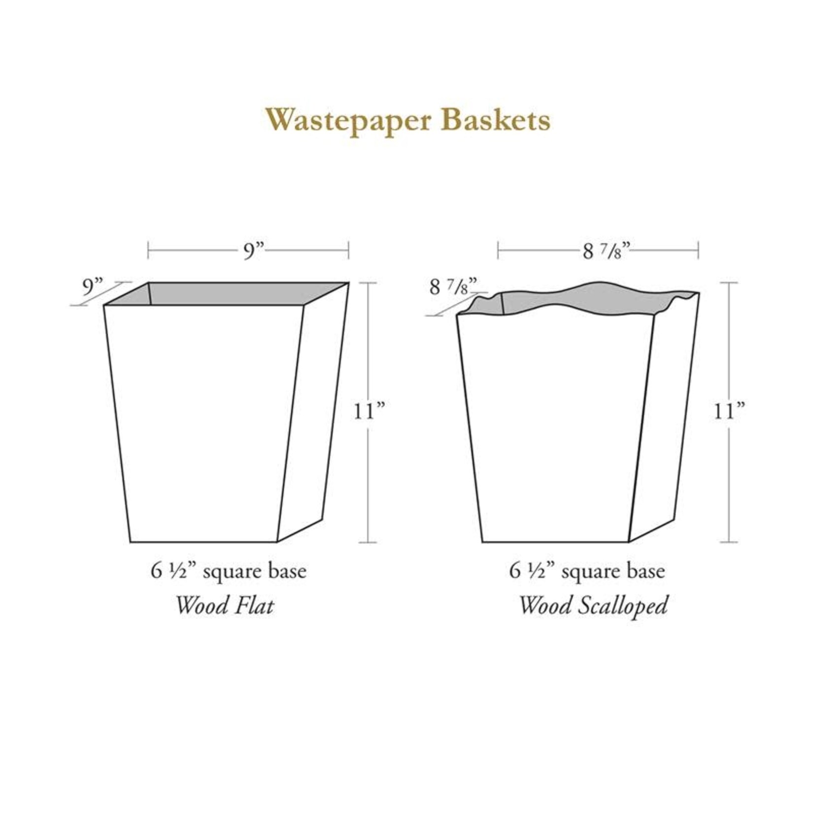 Marye-Kelley Black Floral Wastepaper Basket