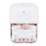Pink Chicken Nesting box - light pink tiny flower block print