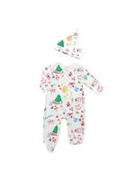 Petidoux "Night Before Christmas" Baby Onesie Pajamas Pima Cotton