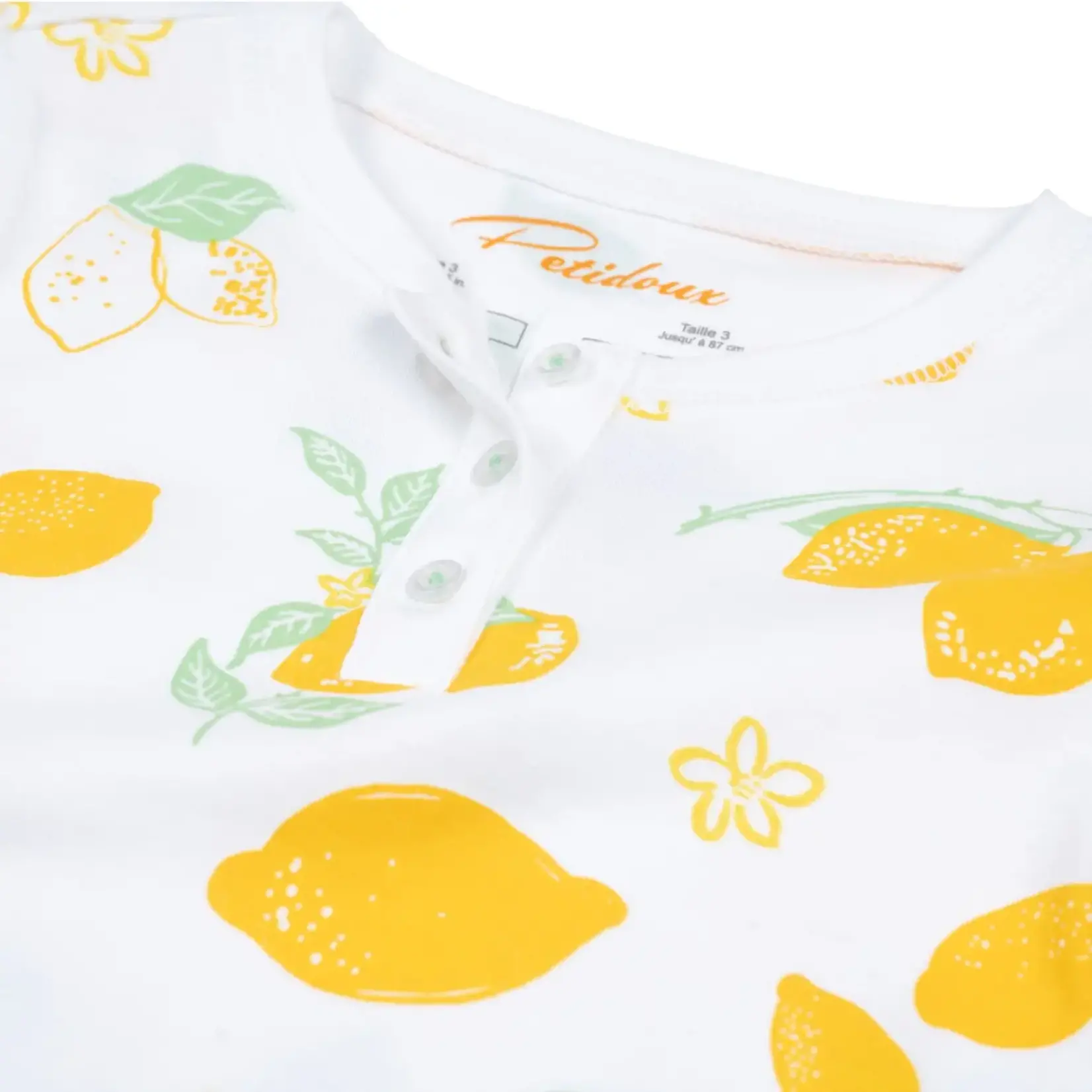 Petidoux Amalfi Lemons - Long Sleeve Kid Pajama Pima cotton
