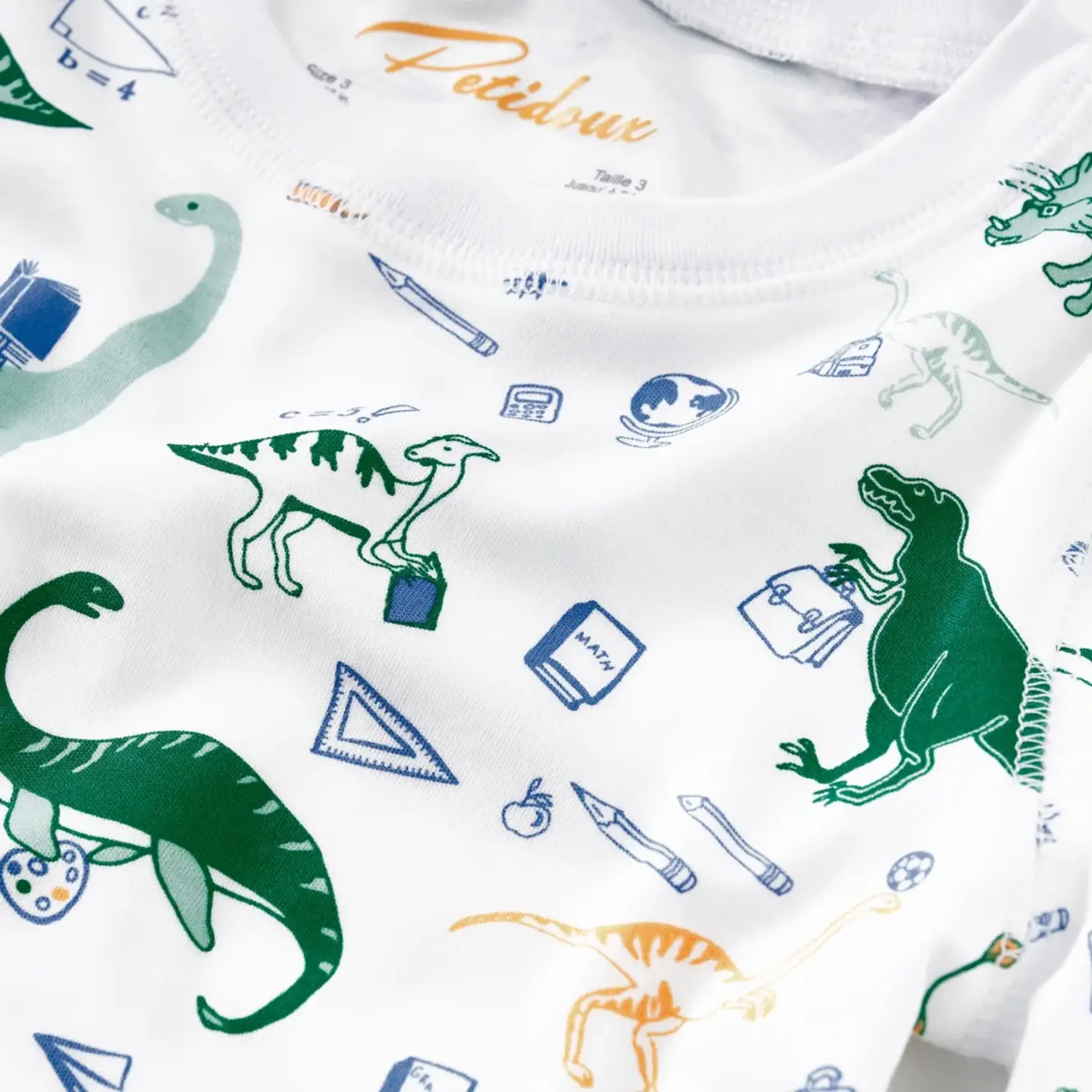 Petidoux Dino Goes to School Pima Kid Pajama
